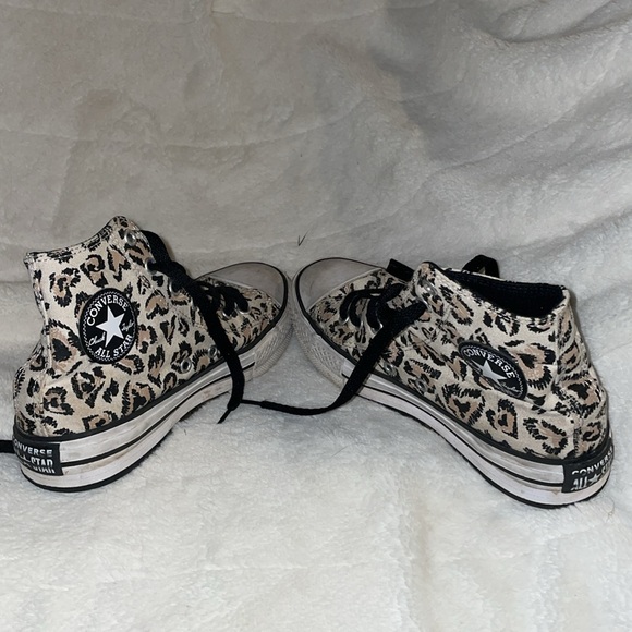 Converse cheetah heart print platform converse size Y2 - Picture 3 of 4
